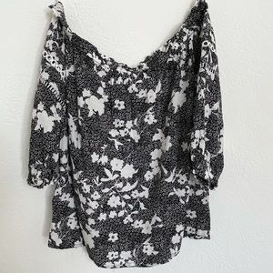 Michael Kors Black & White Floral Top